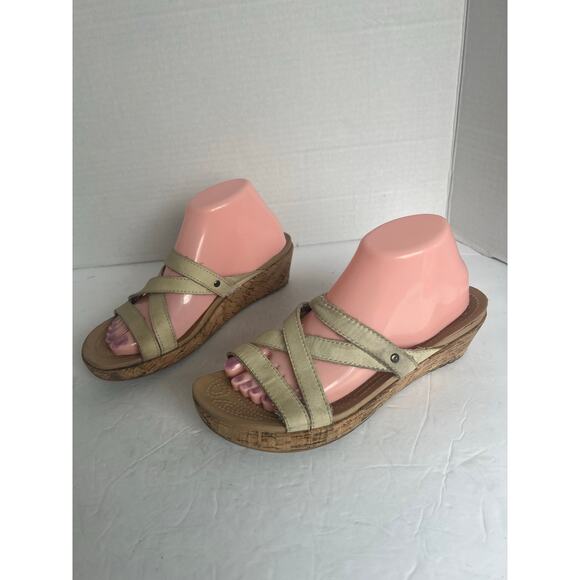 Crocs Leigh Platform Wedge Strappy Slide On Sandals Size 9 - Picture 1 of 9